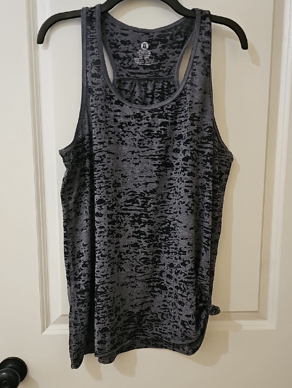 Women's Black Burnout Racerback Tank